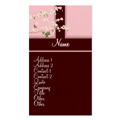 Cherry Blossoms Profile Card Business Card (front side)