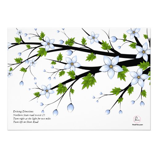 Cherry Blossoms Rehearsal Dinner Party Invitation