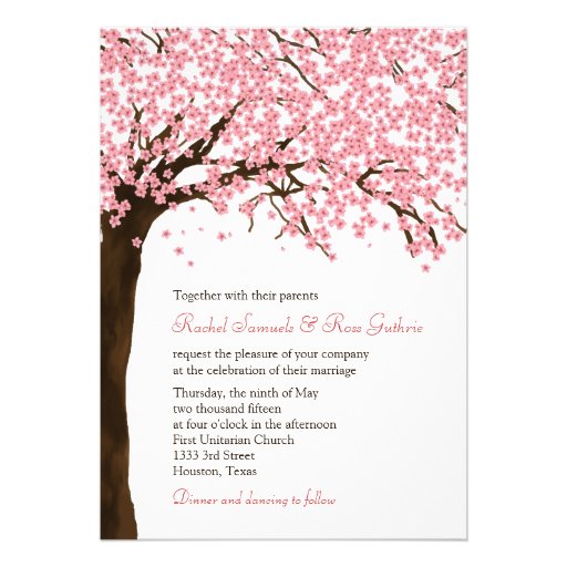 Cherry Blossoms / Sakura Watercolor Wedding Card