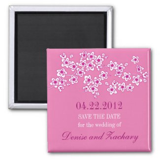 Cherry Blossoms Save the Date Magnet magnet