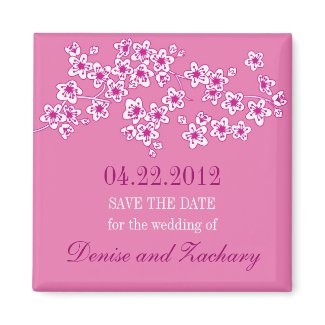 Cherry Blossoms Save the Date Magnet magnet