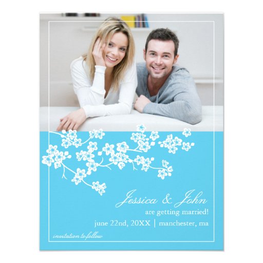 Cherry Blossoms Save The Date Photo Invitation