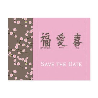 Cherry Blossoms Save the Date Postcard postcard