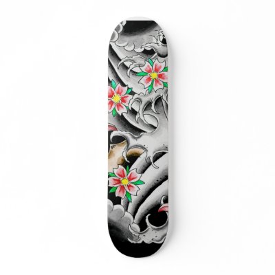 cherry flower tattoo. Cherry Blossoms Skate Board