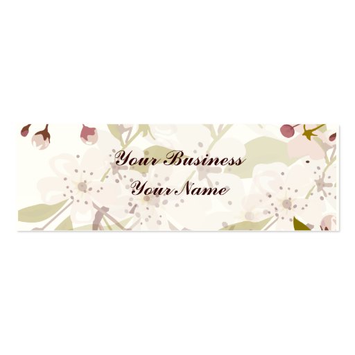 Cherry Blossoms Skinny Indestructible Business Business Cards (front side)