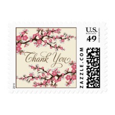Cherry Blossoms Thank You Stamp (rose pink)