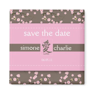 Cherry Blossoms Wedding Favor Magnet magnet
