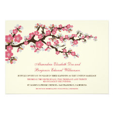 Cherry Blossoms Wedding Invitation (rose pink)