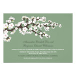 Cherry Blossoms Wedding Invitation (sage green)