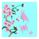Cherry Blossoms with Pink Butterflies Poster posters by Lotacats Cherry Blossoms with Pink Butterflies Poster posters