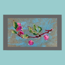 Cherry Branch on grey posters