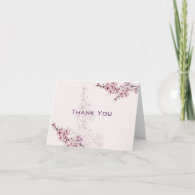 Cherry Branches Thank You Wedding card