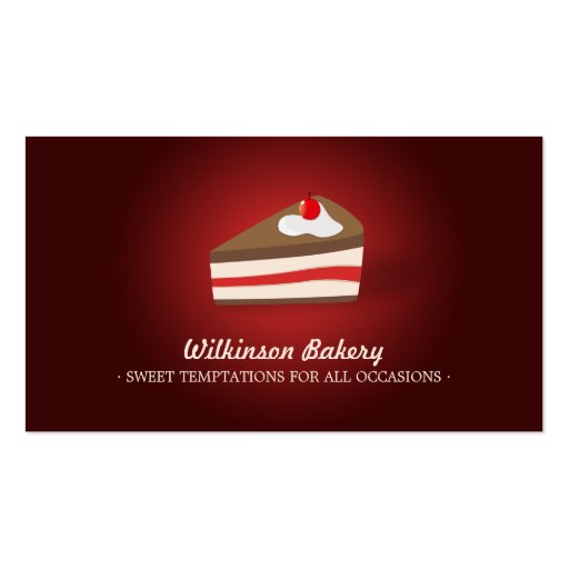 Cherry Cake Bakery business card (front side)