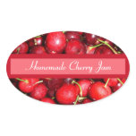 Cherry Canning Label Oval Sticker
