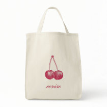 Cherry (Cerise) Organic Grocery Tote Bag