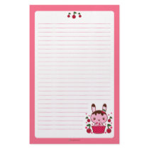 Cherry Chocolate Truffle Bunny Stationery Paper