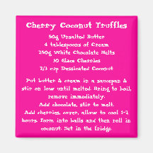 Cherry Coconut Truffles Recipe Magnet color