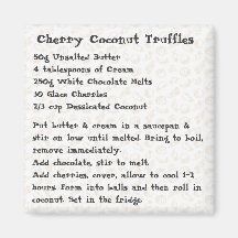 Cherry Coconut Truffles Recipe Magnet pink
