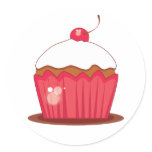 Cherry Cupcake Coordinating Envelope Seals Sticker