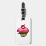 cherry cupcake luggage tag