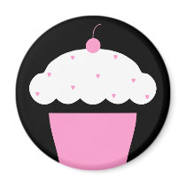 cherry cupcake refrigerator magnet