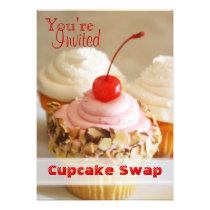 Cherry Cupcake Swap Holiday Card
