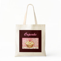 Cherry Cupcake Tote Bag by suncookiez Cherry Cupcake Tote Bag