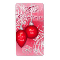 Cherry Frosted Flourishes Holiday Wine Label