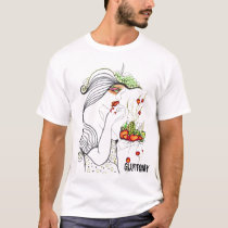 artsprojekt, fruit, food, strawberry, eat, eating, woman, girl, cherry, blossom, patricia, vidour, painting, drawing, art, minimalism, pop, modern, contemporary, portrait, meals, Shirt with custom graphic design