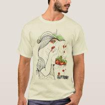 artsprojekt, fruit, food, strawberry, eat, eating, woman, girl, cherry, blossom, patricia, vidour, drawing, minimalism, pop, modern, contemporary, portrait, meals, Shirt with custom graphic design