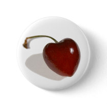 Cherry Heart Button by junipergrove Cherry Heart Button