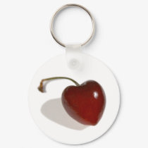Cherry Heart Keychain by junipergrove Cherry Heart Keychain