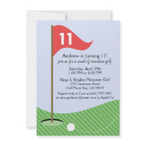 Cherry Let's Par-Tee Miniature Golf Birthday Party Announcements