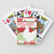 Cherry-Lime Pop Art Chicken Bicycle Poker Cards