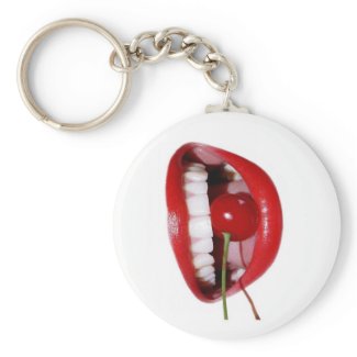 Cherry lips keychain
