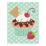 Cherry & Mint Cupcake Postcards