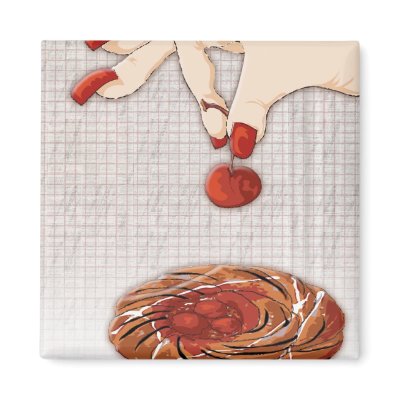 cherry picker refrigerator magnet by studio524