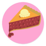 Cherry Pie Heart Round Stickers