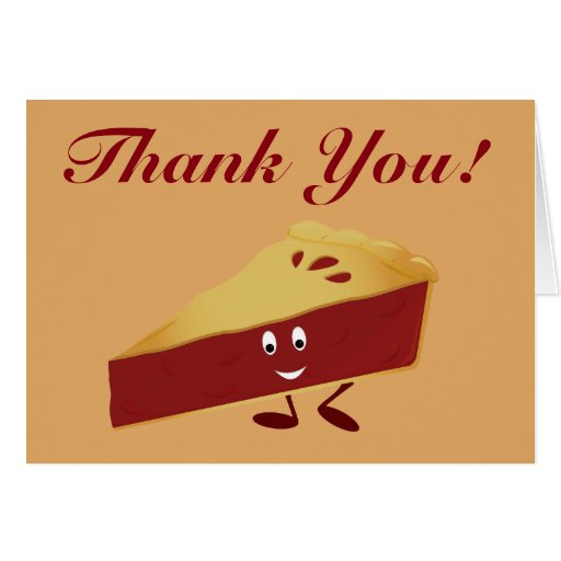 Cherry Pie Slice thank you Card Zazzle
