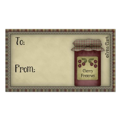 Cherry Preserves Country Kitchen Gift Tags Business Card Templates by mrssocolov2