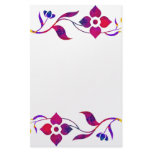 Cherry Red Flower Border Stationery Design