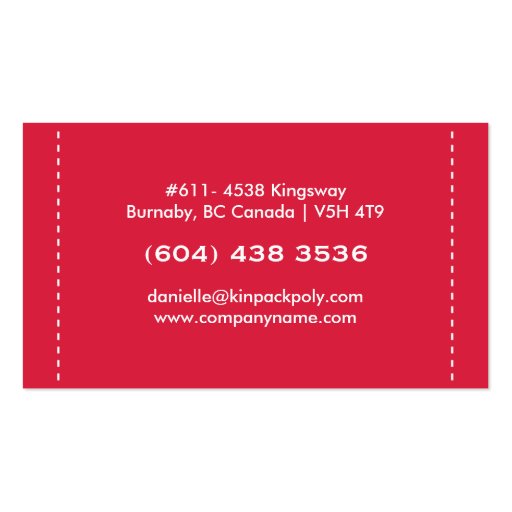 Cherry Red Monogram Business Cards (back side)