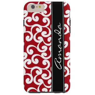 Cherry Red Monogrammed Elements Print