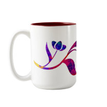 Cherry Red Wrap Around Floral Mug