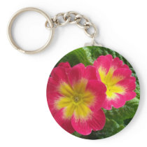 Cherry Red Yellow Primroses Keychains
