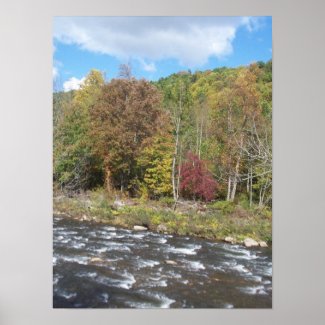Cherry River West Virginia in Autumn Print