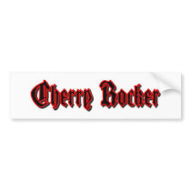 Cherry Rocker Bumper Sticker - Black w/Red Border bumper stickers