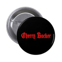 Cherry Rocker Button - Red Text on Black buttons