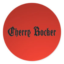 Cherry Rocker Sticker - Black Text on Red stickers