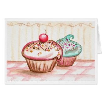 Cherry Sprinkle Cupcakes Card card